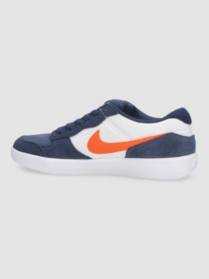 Orange and navy hot sale blue nike shoes